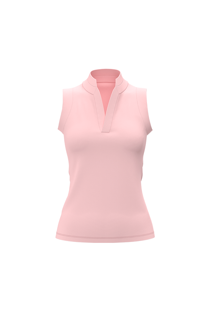 Pink sleeveless top on a white background