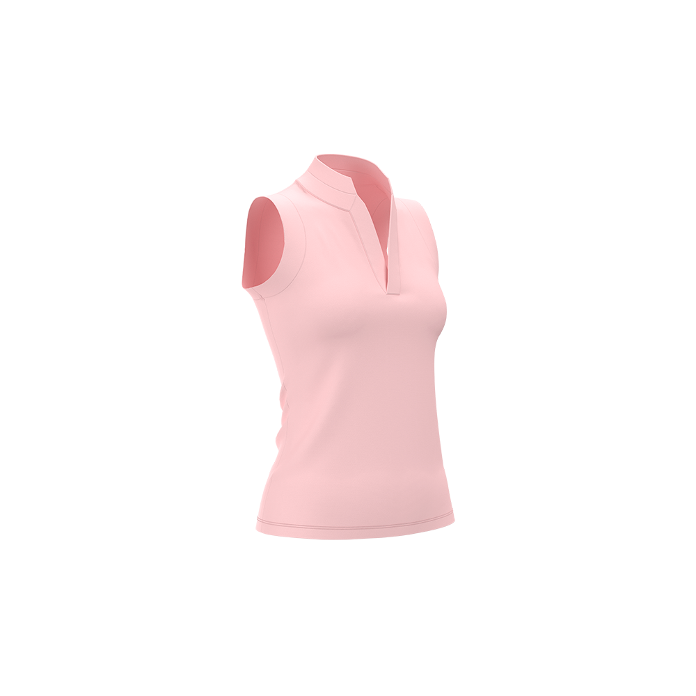 Pink sleeveless top on a white background