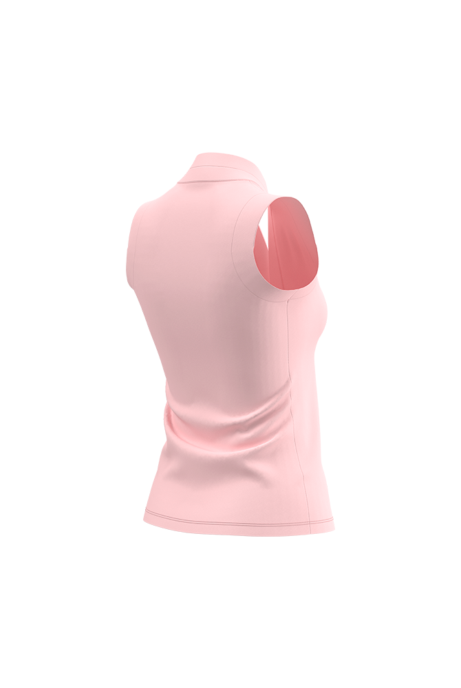 Pink sleeveless top on a white background
