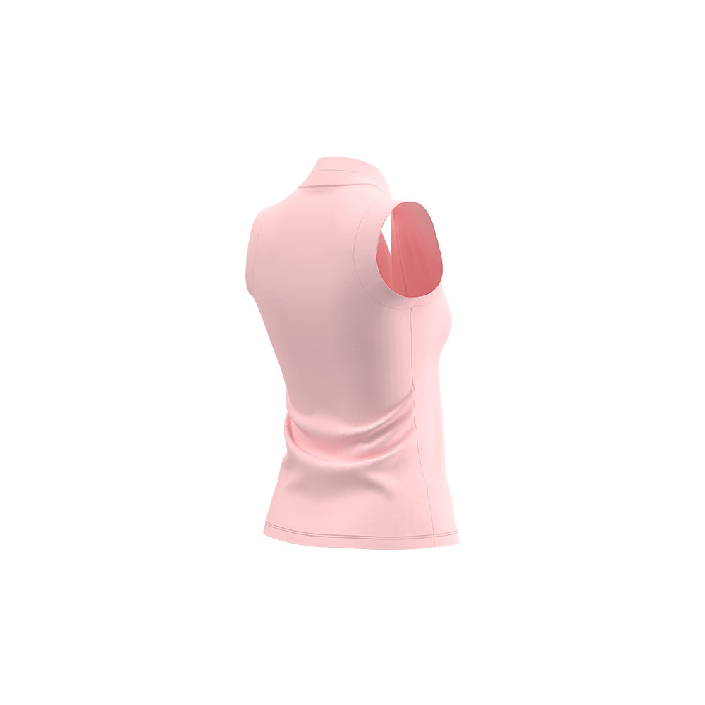 Pink sleeveless top on a white background