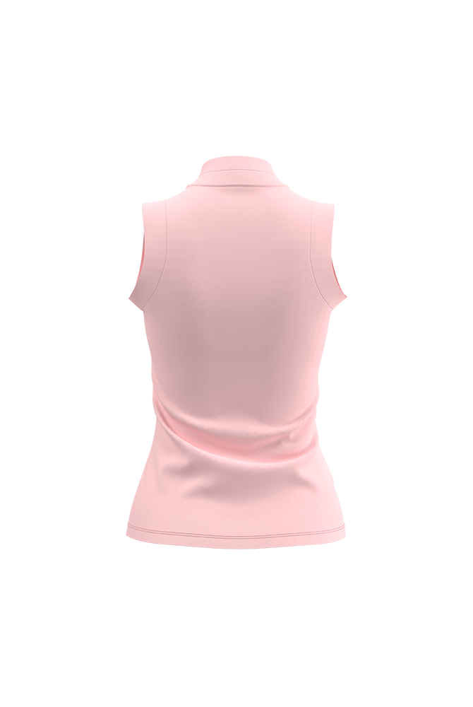 Pink sleeveless top on a white background