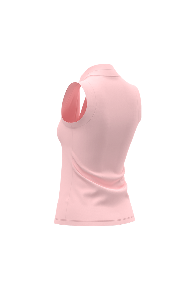 Pink sleeveless top on a white background