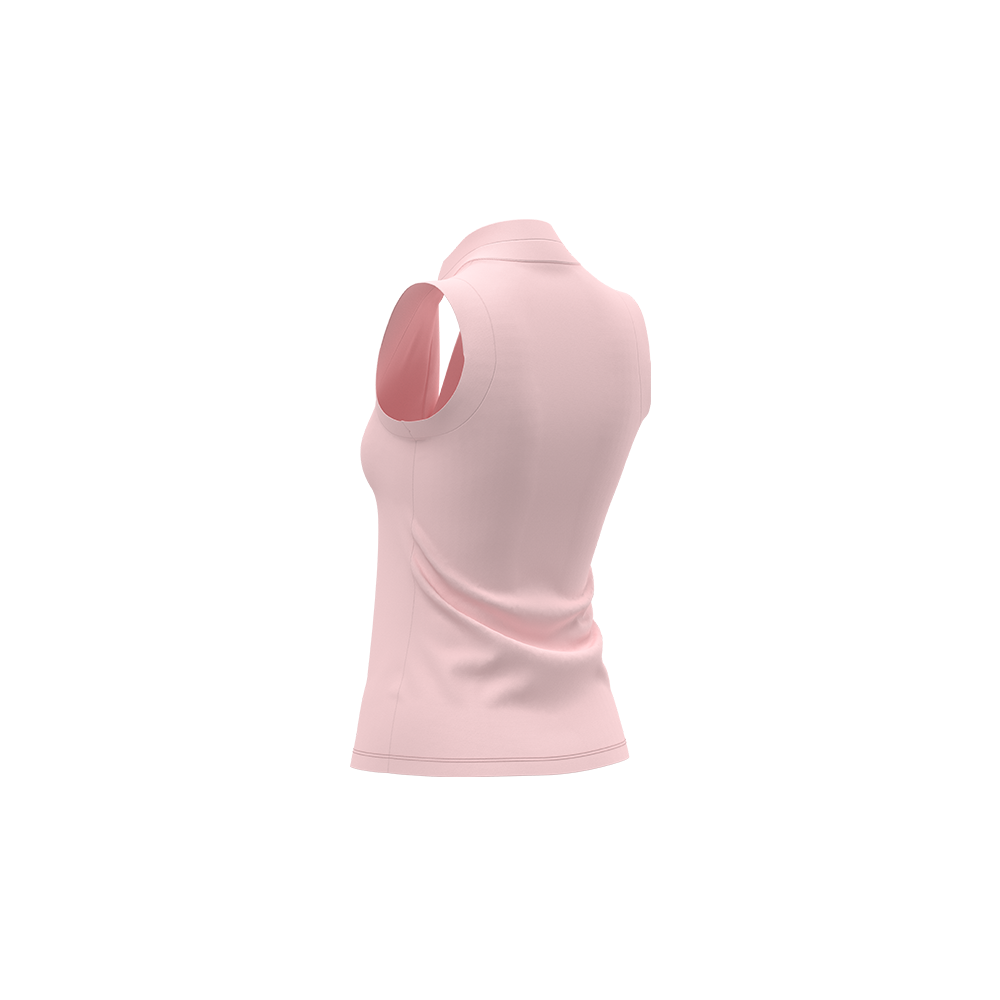Pink sleeveless top on a white background