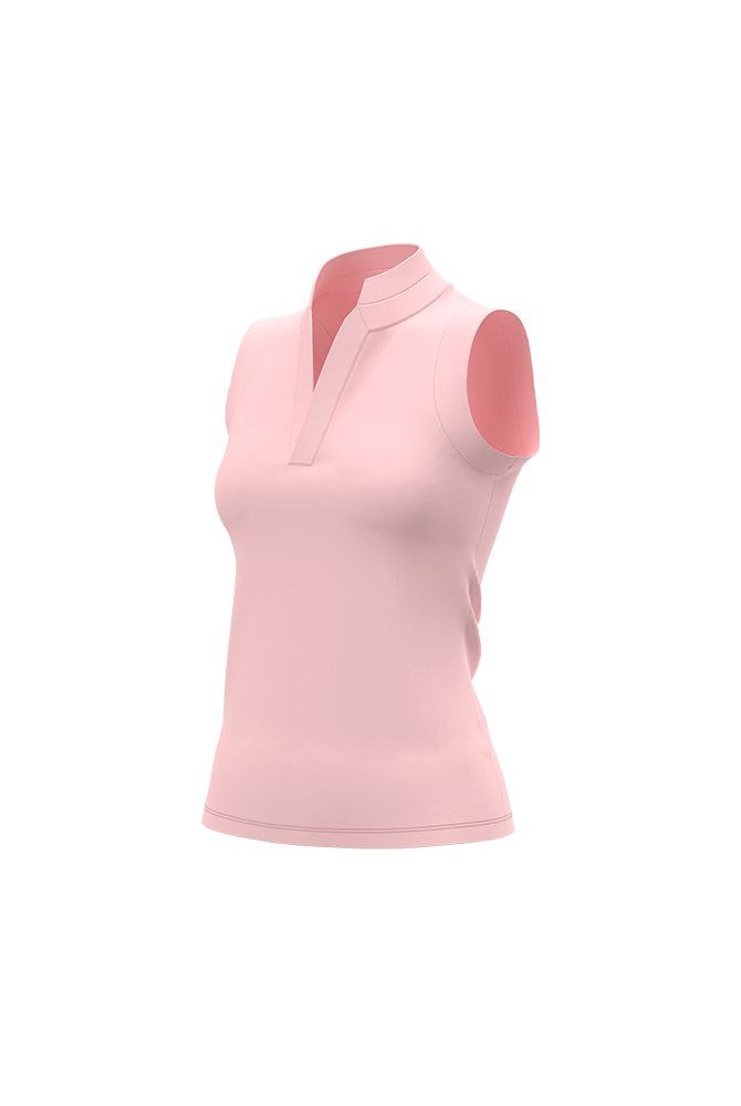 Pink sleeveless top on a white background
