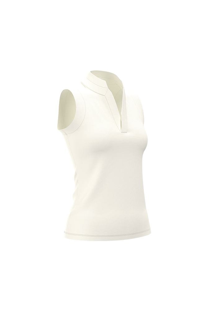 White sleeveless top on a white background