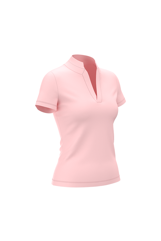 Pink short-sleeve top on a white background