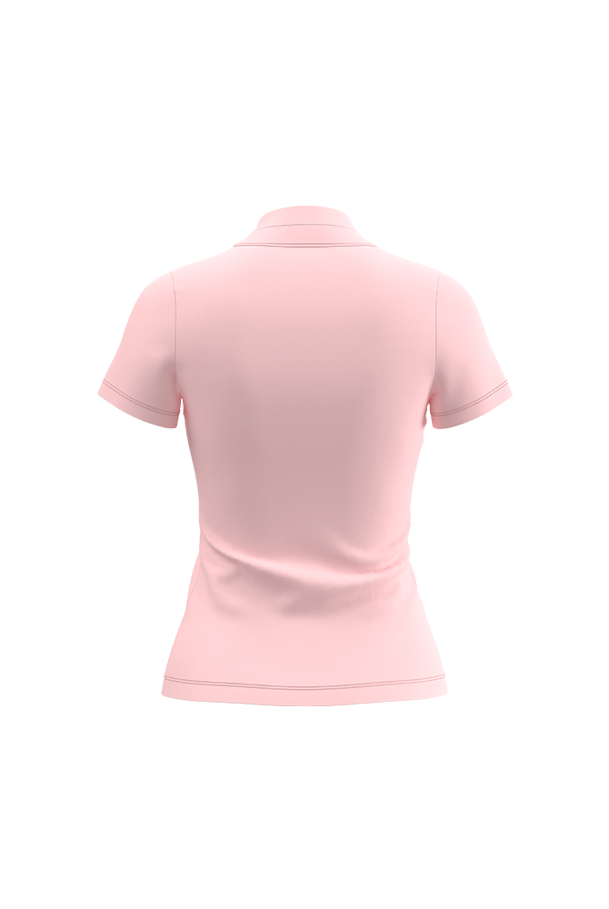 Pink polo shirt on a white background