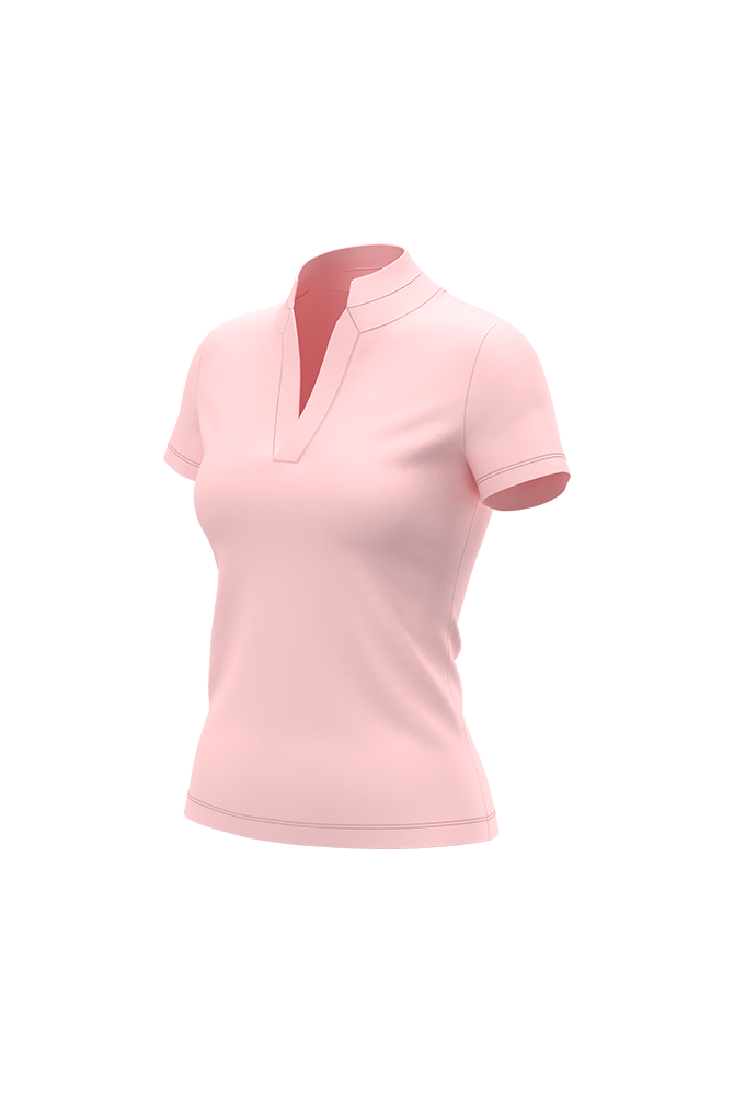 Pink polo shirt on a white background