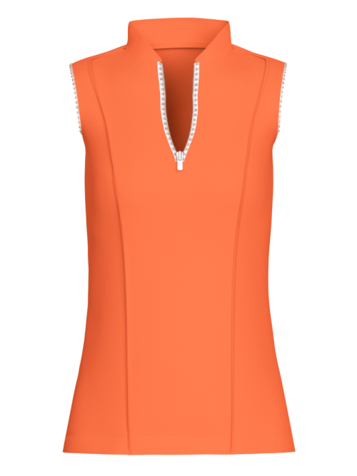 Orange Sun Safe Sleeveless Golf Shirt