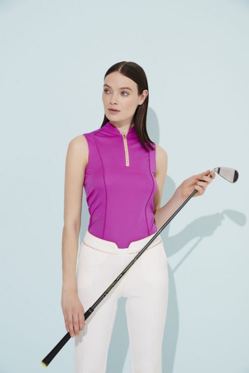 Purple Sun Safe Sleeveless Golf Shirt