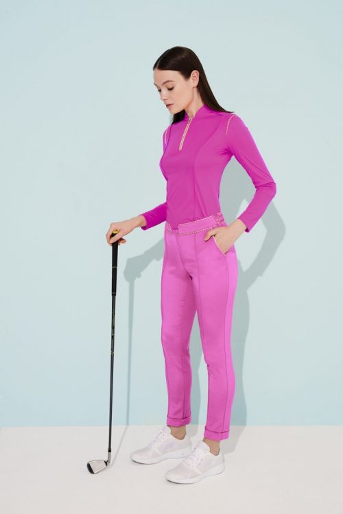 Purple Essentials Long Sleeve Golf Shirt