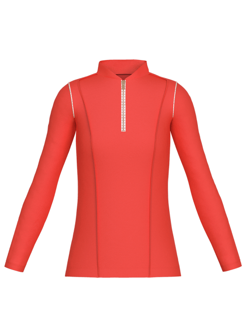 Fashionable long sleeve golf shirt in red