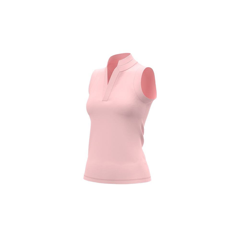 Pink sleeveless top on a white background