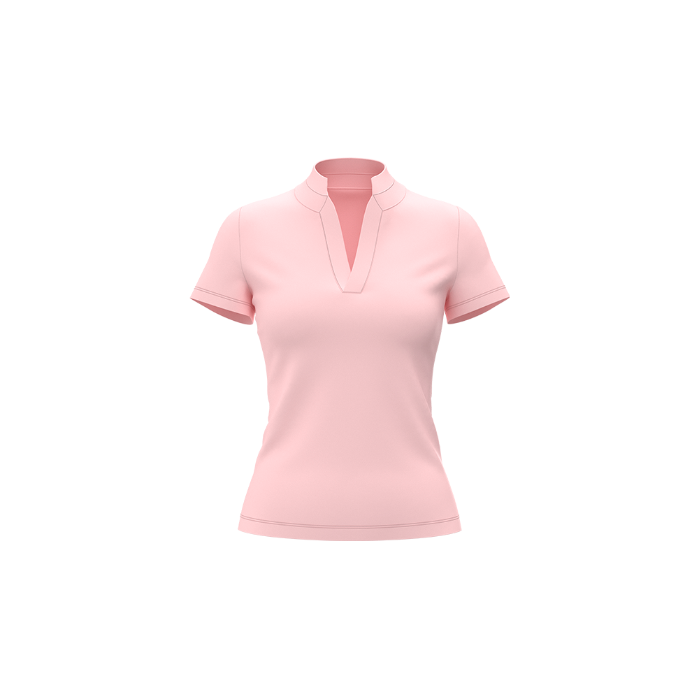 Pink short-sleeve top on a white background