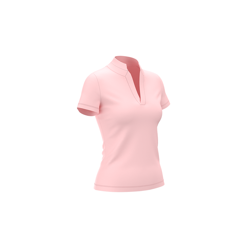 Pink short-sleeve top on a white background
