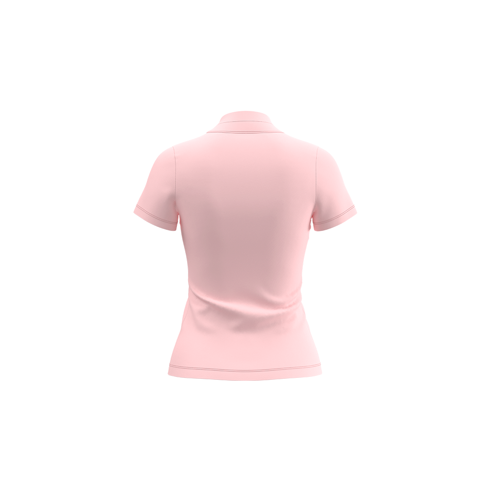 Pink polo shirt on a white background