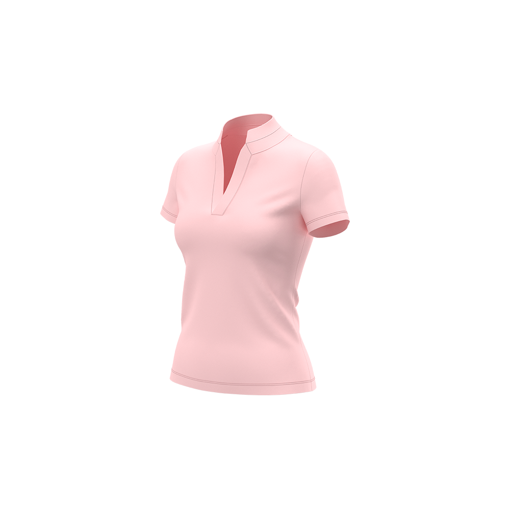 Pink polo shirt on a white background