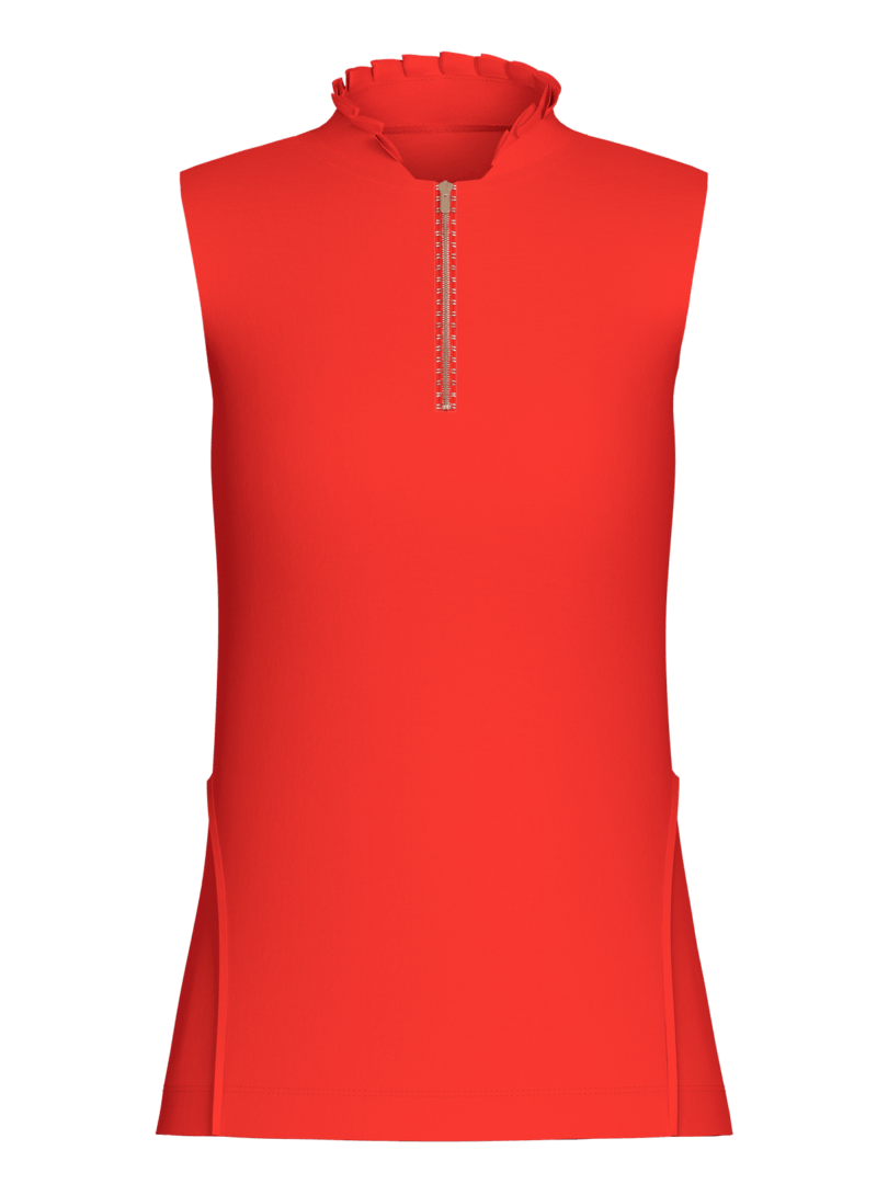 Ruffle Collar Sleeveless Golf Shirt I 