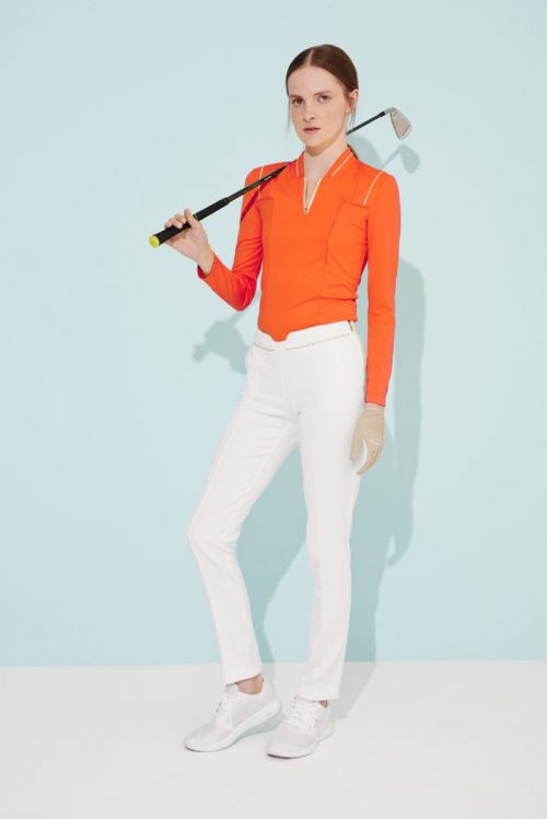Orange Long Sleeve Golf Shirt