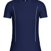 Blue Stand Collar Short Sleeve Golf Shirt