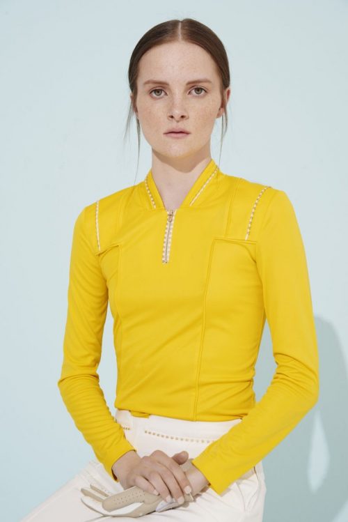 yellow long sleeve golf shirt