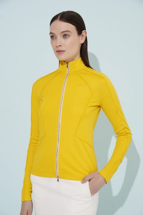 Yellow Ladies Performance Golf Pullover