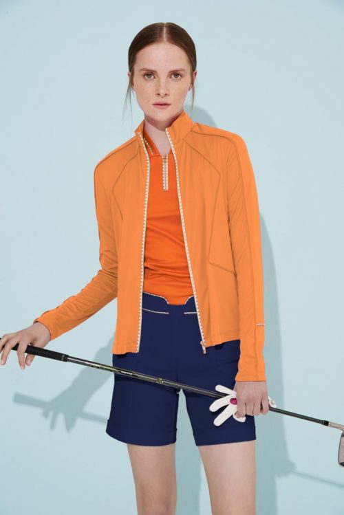 Orange Ladies Performance Golf Pullover