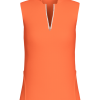 Orange ruffle collar sleeveless polo golf shirt