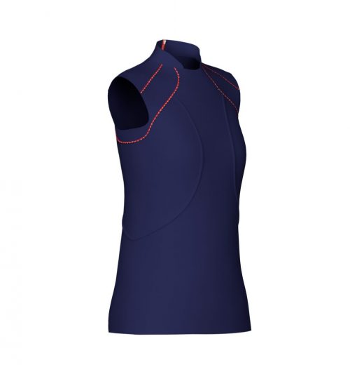 Blue Sleeveless Retro Golf Shirt