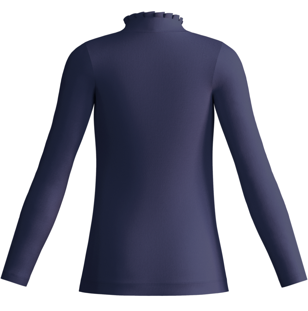 Long Sleeve Ruffle Collar Golf Shirt