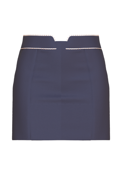 Short length stylish golf skirt in blu