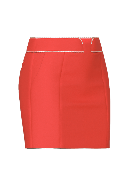 Short length stylish golf skirt in red
