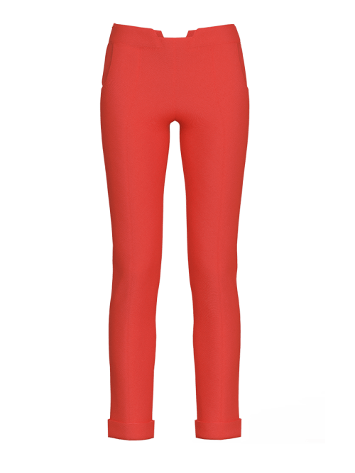 Turn up golf pants in red