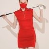 Fashionable face cover in red