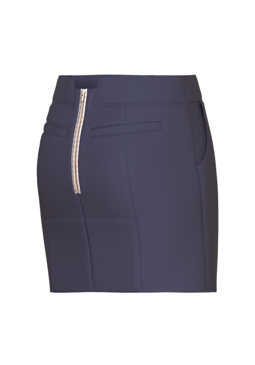 Straight fit short golf skort in color blu