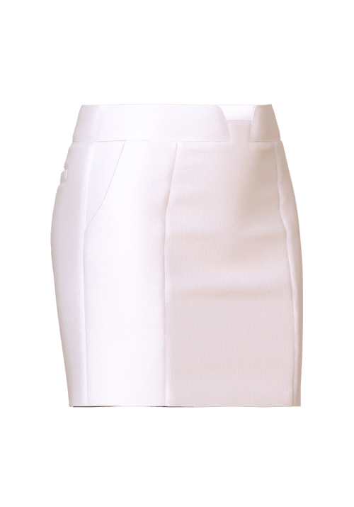 Straight fit short golf skort in off white