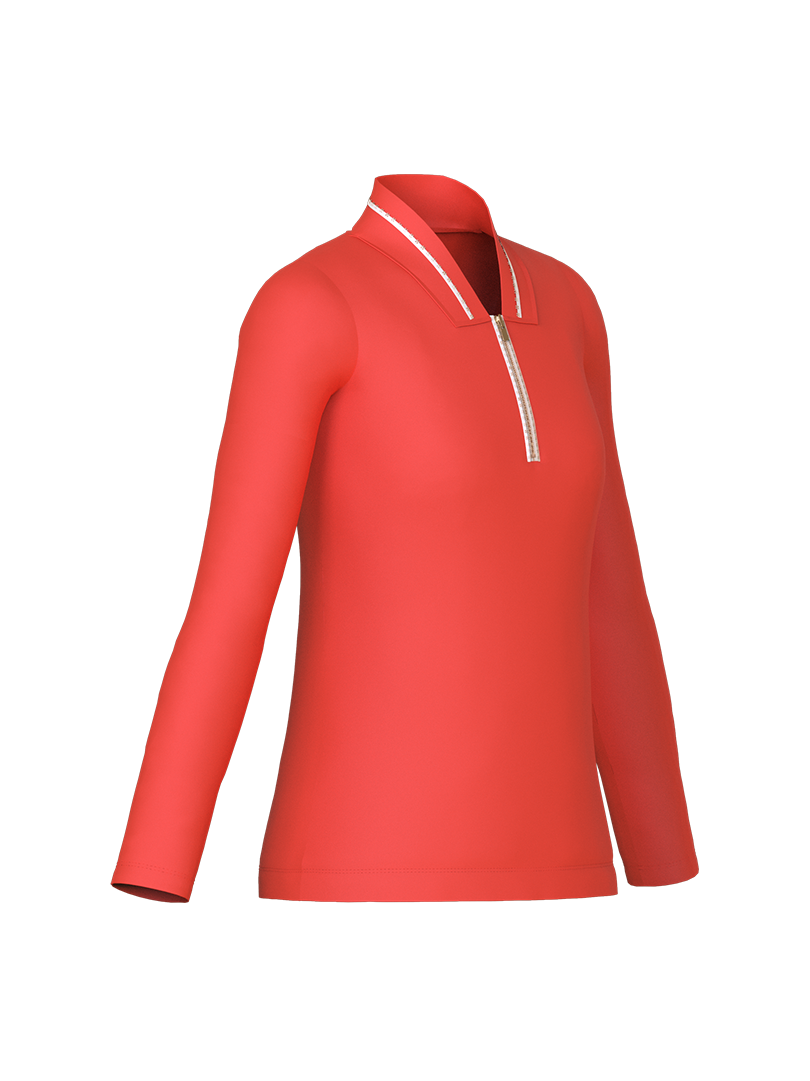 Long Sleeve Golf Shirt with Antimicrobial Protection I by Rudolf SILVERPLUS® and UV PROTECTION I by RAYOSAN®