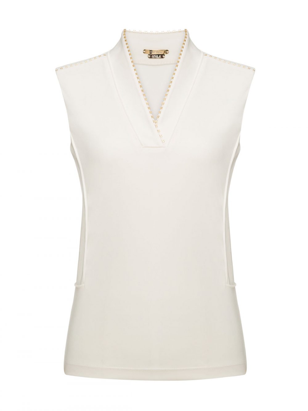 Sleeveless V Neck Après Golf Shirt